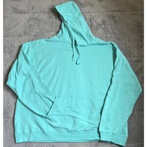 Hanes Hoodie Adult 3X Mint Green Comfortwash Garment Dye 80% Cotton Blend Pocket